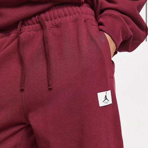 NEW XXL Womens Nike Jordan Flight Fleece Essential Jogger Pant Cherrywood Maroon - Picture 3 of 11